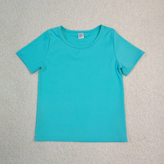 GT1640 Kids Clothing Baby Girls Aqua Short Sleeve Yoga Active T-shirts Top