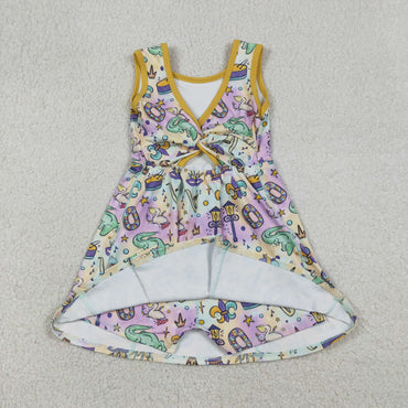 12.24 GSD2949 RTS girl clothes Mardi Gras Sports Dress yoga clothes atheletic clothes