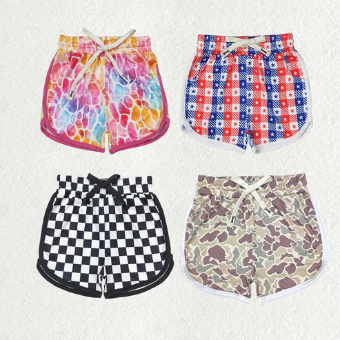 6.13 Sibling 4 Colors Baby Girls Summer Camo Plaid Shorts Bottoms