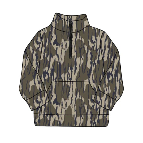 6.4 GT0826 Adult Women Bottomland Camo Long Sleeve Tee Shirts Zip Pullovers Tops Preorder