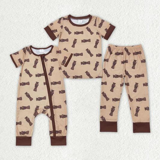 4.8 RTS NO MOQ Camo Duck Call Sibling Brother Bamboo Pajamas Clothes 50%cotton +45%bamboo +5%spandex