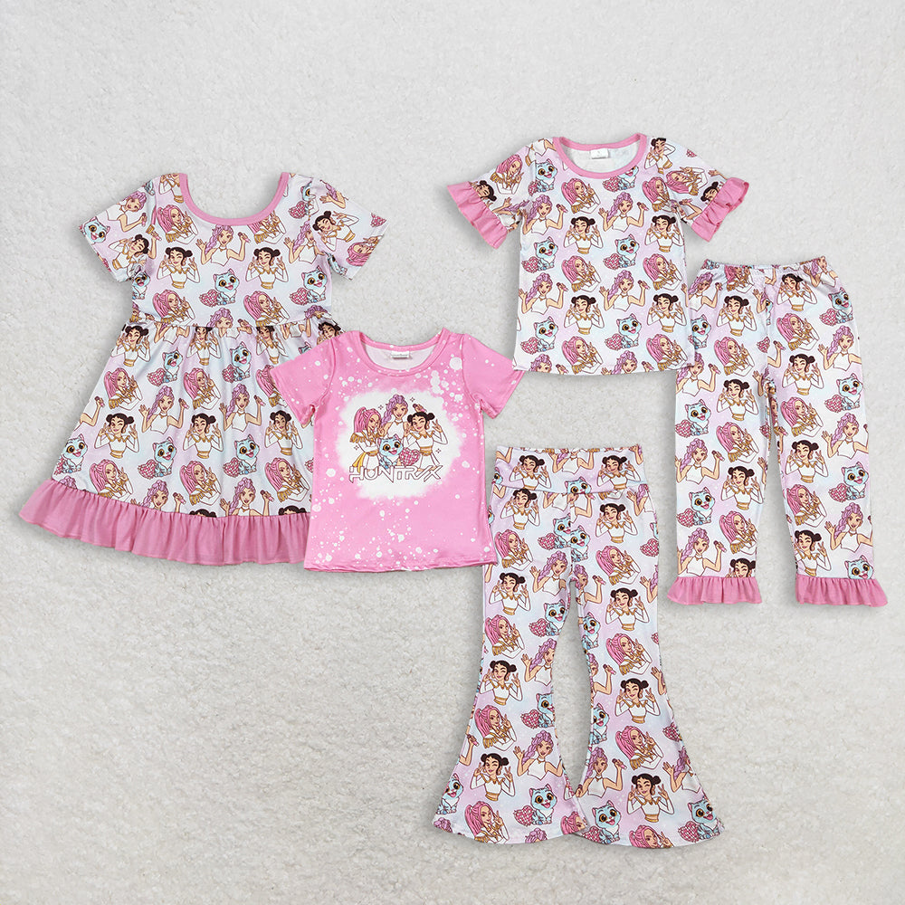 12/18m-14/16t Sibling Baby Boys girls clothes summer cartoon kpop short sleeve pants Clothes Sets and dress