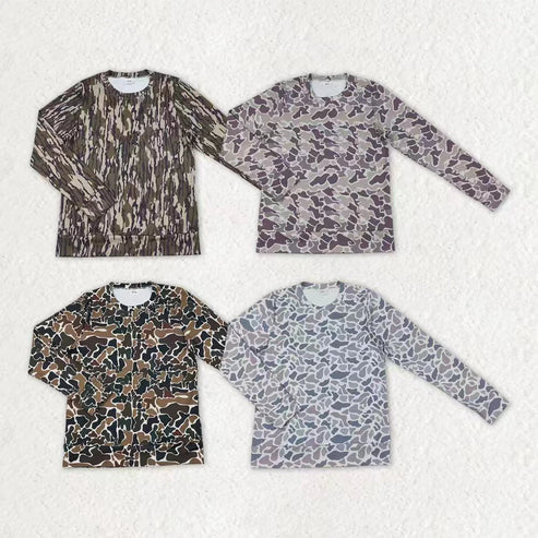 10.31 Sibling Adult Women Camo Long Sleeves Yoga Active Tee Shirts Tops