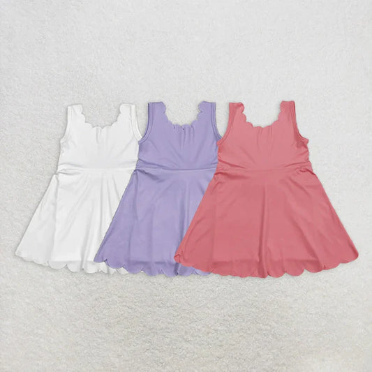 5.27 Sibling Baby Girls Sleeveless Activity Wear Yoga Ruffle Knee Length Dresses