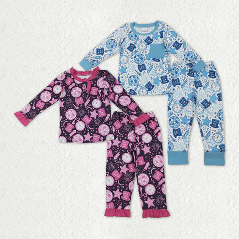 10.30  Sibling Baby Boys Girls Happy New Year Pant Pajamas Sets