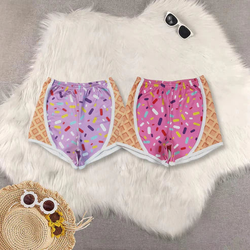5.21 Sibling Baby Girls Ice-cream Drip Yoga Shorts Bottoms