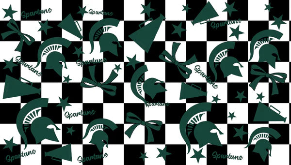7.7 Custom Moq 3 Baby Girls Strap MSU Bows Plaid Short Ruffle Team Knee Length Dresses