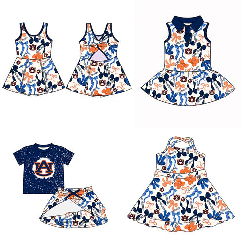 6.10  Custom Moq 3 each item Sibling Baby Girls AU Team Dresses Clothes Sets