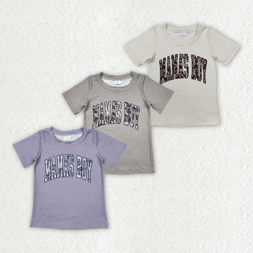 5.9 Sibling Baby Boys Mama's Boy Camouflage Short Sleeve Tee Shirts Tops