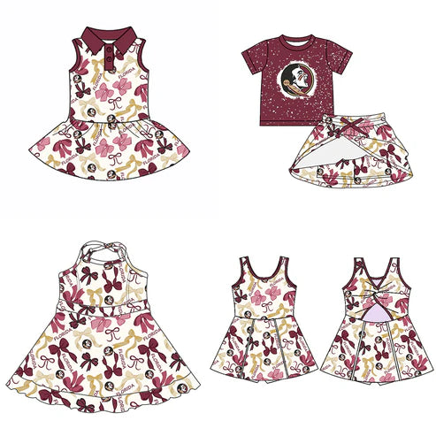 6.10 Custom Moq 3 each item Sibling Baby Girls Florida Team Dresses Clothes Sets
