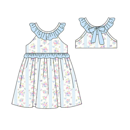 12.26 MOQ:5pcs GSD3481 pre-order toddler girl clothes flower print girl summer dress
