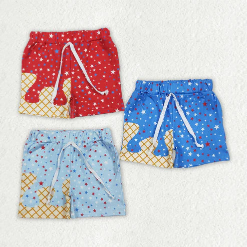 6.17 Sibling 3 Colors Baby Boys Drip Stars Pockets Team Shorts Bottoms