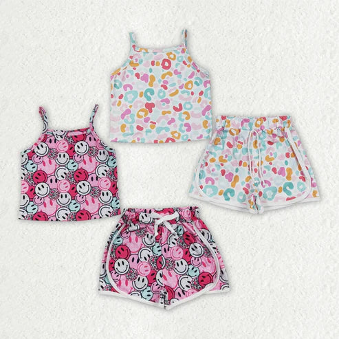 4.19 Sibling Baby Girls Summer Straps Shirts Shorts Clothes Sets