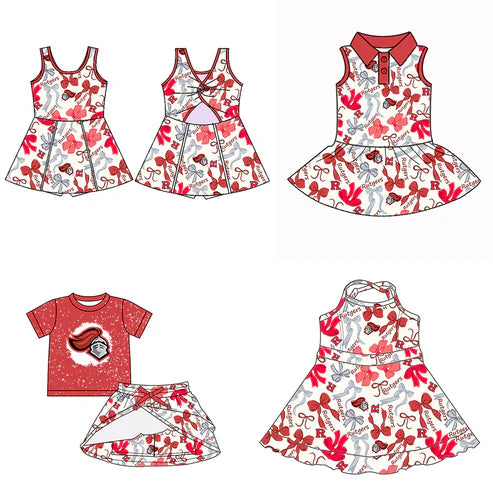 6.10  Custom Moq 3 each item Sibling Baby Girls Rutgers Team Dresses Clothes Sets