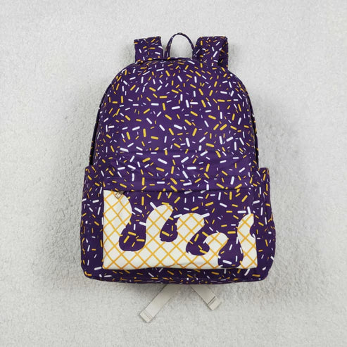 11.8 BA0327 Baby Kids Purple Team Zipper School Back Bags