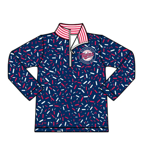 10.17  Custom Moq 8 Baby Boys Navy Sprinkles Zipper Twins Team Pullovers Top