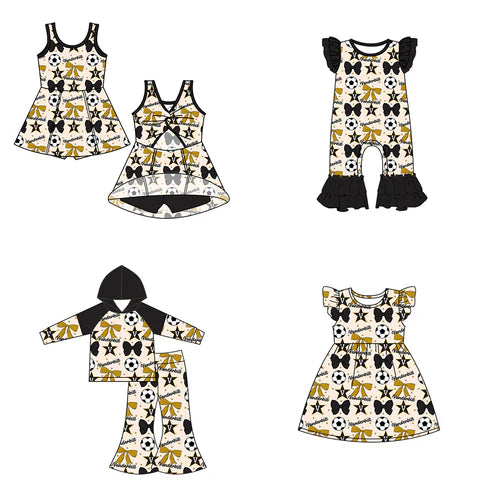 6.25 Custom Moq 3 each item Sibling Baby Girls Vanderbilt Team Romper Dress Clothes Sets