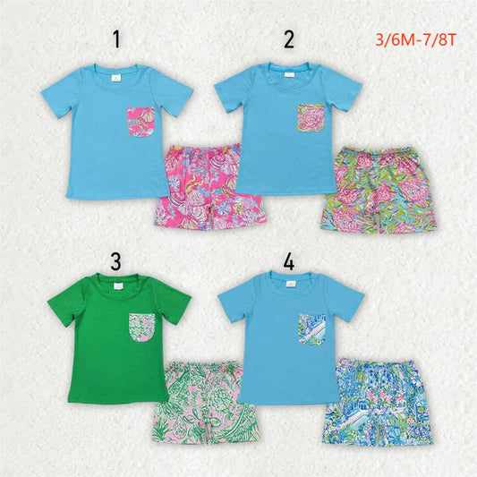 4.7 Sibling Baby Boys Pocket Tee Shirts Tops Sea Shorts Outfits