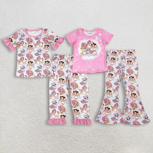 12/18m-14/16t Sibling Baby Boys girls clothes summer cartoon kpop short sleeve pants Clothes Sets