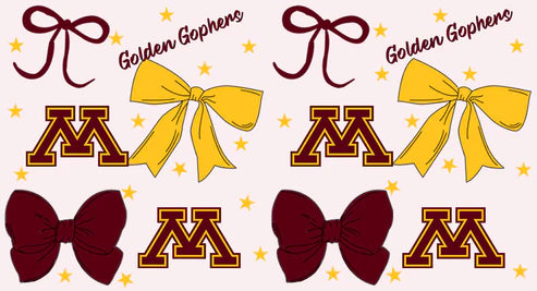 7.3 Custom Moq 3 Baby Girls Flutter Sleeves Gophers Bows Team Knee Length Dresses
