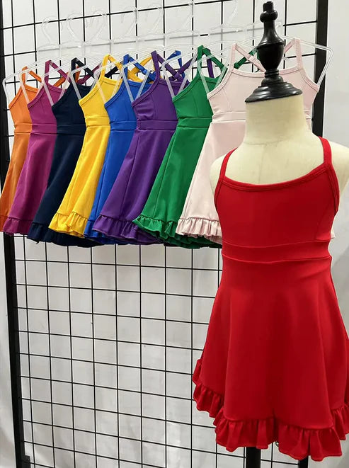 6.26 Sibling Baby Girls Knit Knee Length Active Wear Athletic Dresses