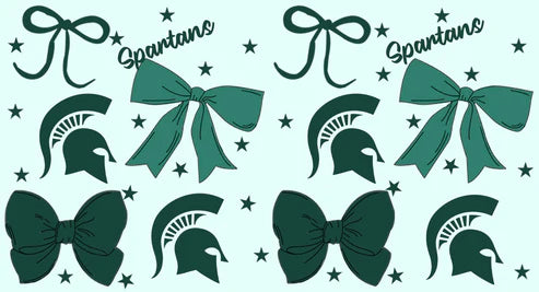 7.3 Custom Moq 3 Baby Girls Flutter Sleeves MSU Bows Team Knee Length Dresses