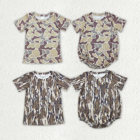 6.26 Sibling Baby Boys Short Sleeve Western Camo Tee Shirts Tops Rompers Brother Designs