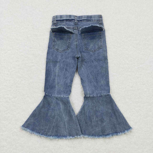 L-3.7  P0325 light color bell bottom denim trousers