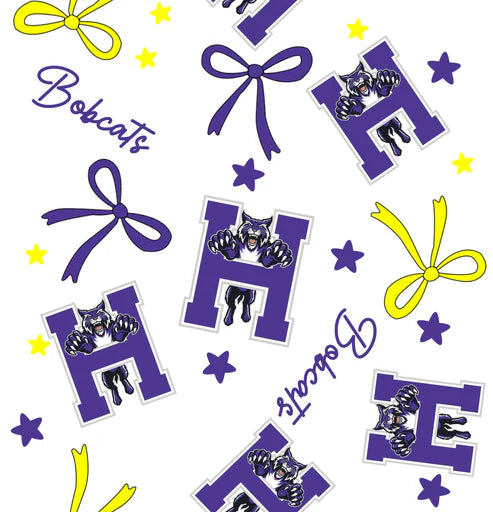 10.11 Custom Moq 8 Baby Girls Purple Bobcats Team Zipper Hoodies Tops