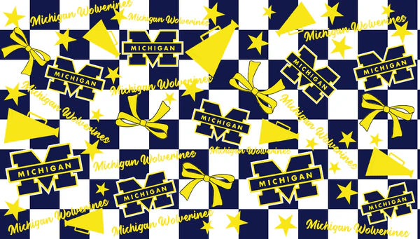 7.7 Custom Moq 3 Baby Girls Sleeveless Michigan Wolverines Plaid Bows Vest Top Short Skirts Set