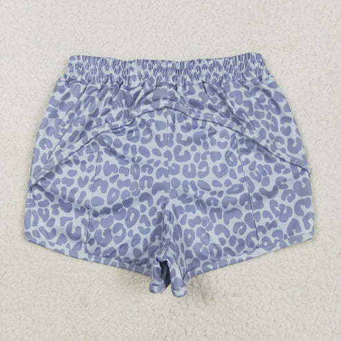 5.17 SS0468 Adult Women Gray Camo Yoga Summer Shorts