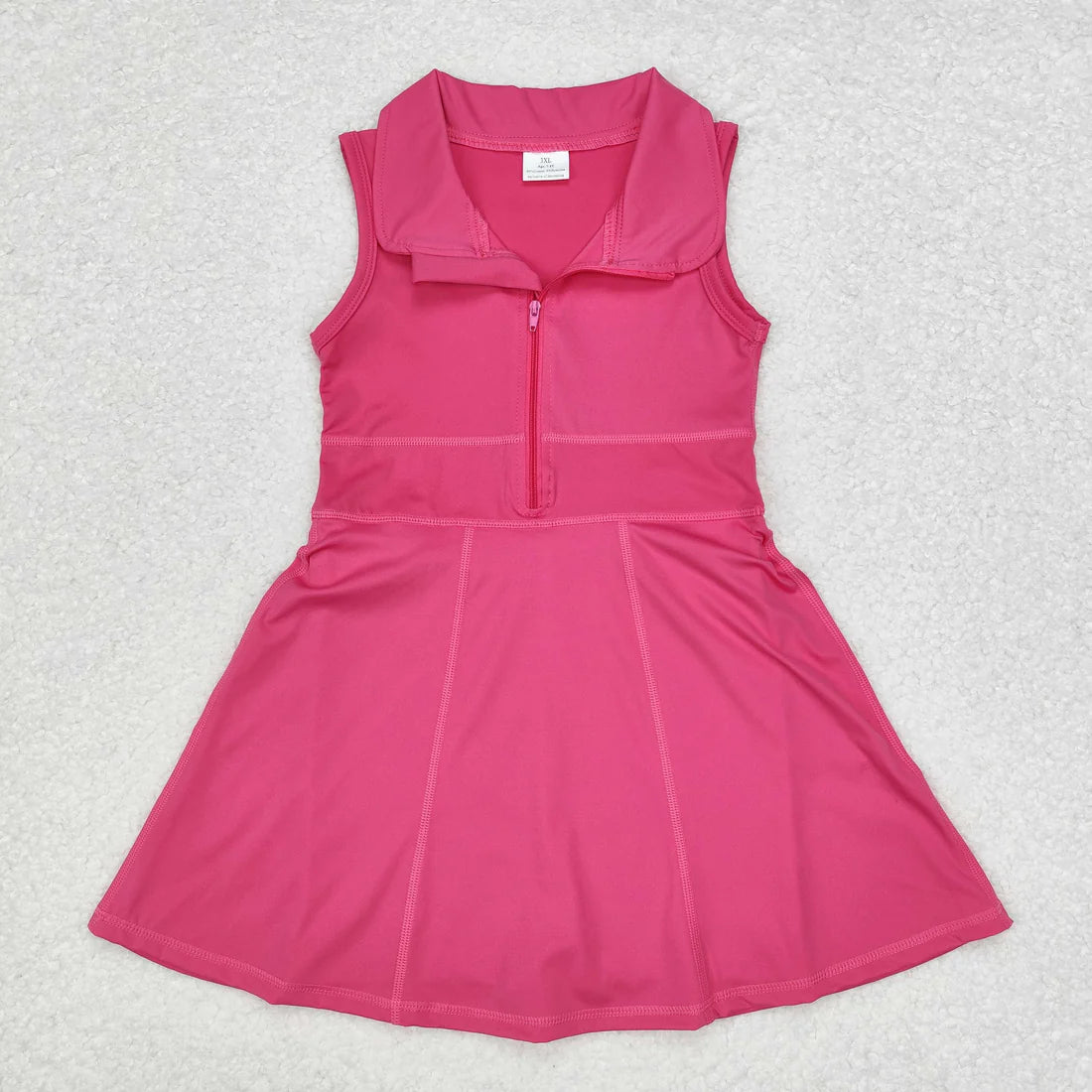 L-3.3 GSD1379 Baby Girls Dark Pink Athletic Active Wear Knee Length Dresses