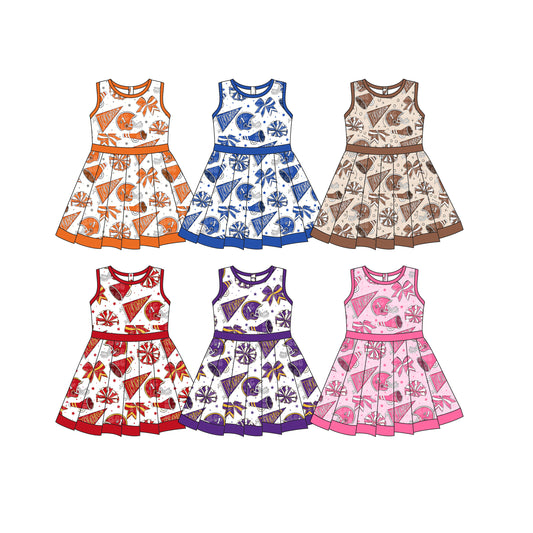 26.1.9 Custom MOQ:3 or 5 pcs each design milk silk Sibling baby girl clothes team sleeveless dresses 6