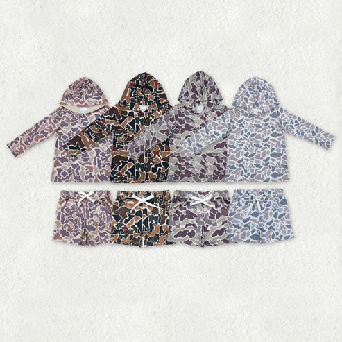 11.1 Sibling Baby Boys Camo Hoodies Top Pockets Shorts Southern Clothes Sets