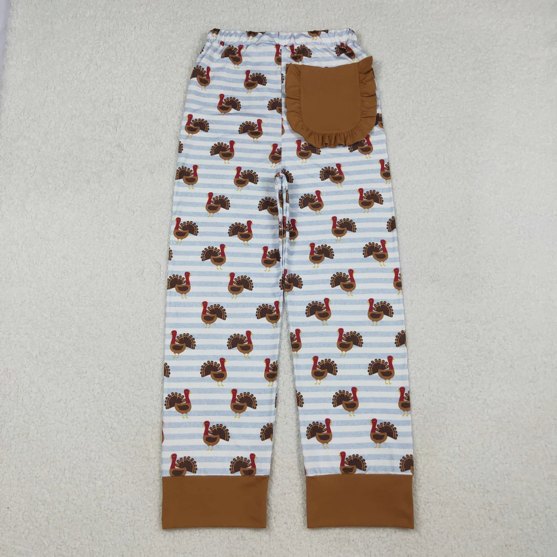 10.16 P0516 Adult Women Thanksgiving Turkey Bottom Pants Pajamas