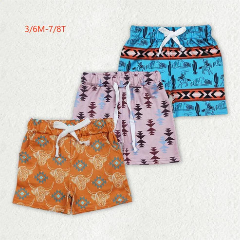 4.2  3 Colors Sibling Baby Boys Western Bottoms Shorts