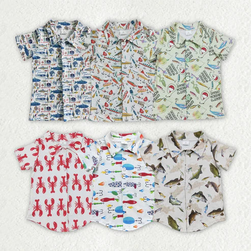 3.30 Sibling Fishing Hunting Baby Boys Button up shirts