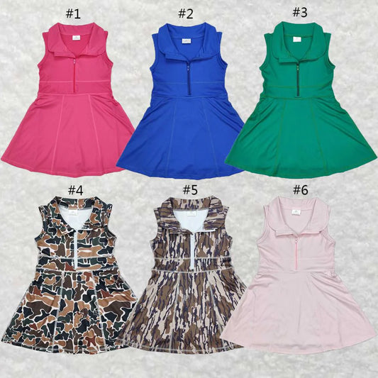 L-3.3 Baby Girls Sibling Zipper Yoga Knee Length Active Wear Athletic Dresses