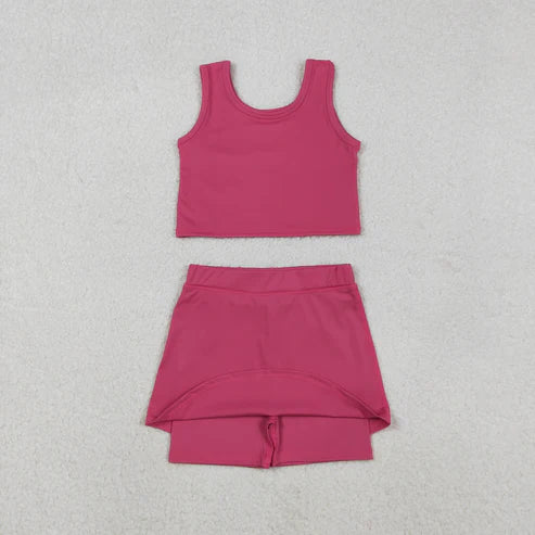 11.8 GSD2657 Baby Girls Sleeveless Watermelon Vest Top Short Skirts Yoga Set