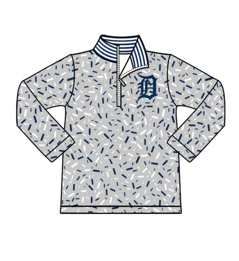 10.17 Custom Moq 8 Baby Boys Grey Sprinkles Zipper Team Pullovers Top