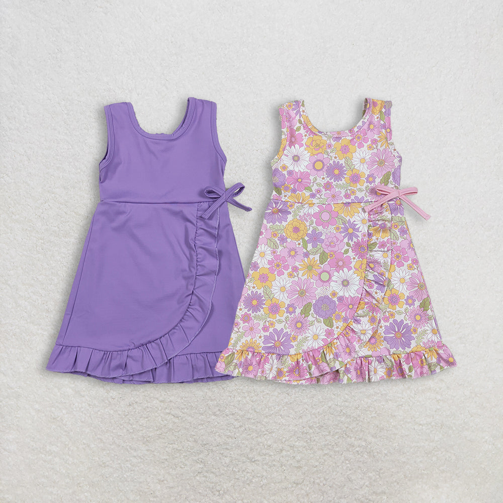 Sibling Baby Girls clothes yoga sleeveless skirts sets