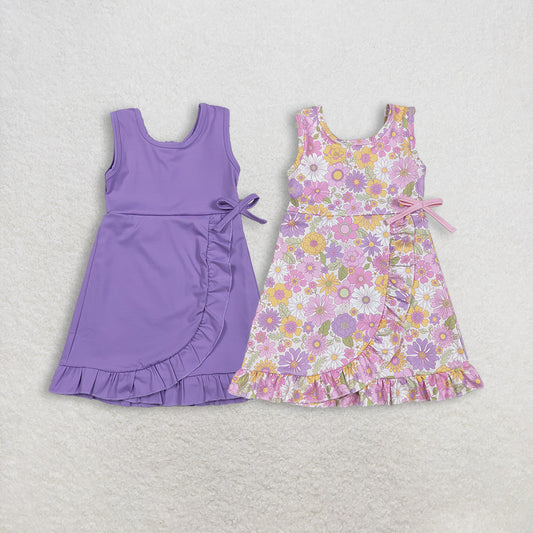 Sibling Baby Girls clothes yoga sleeveless skirts sets
