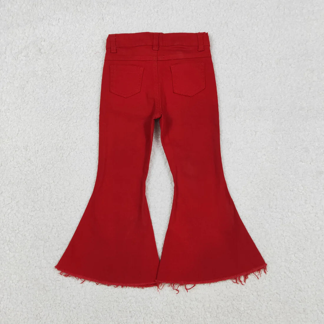 12.8 P0083 Baby Girls Red Denim Bell Jeans Pants