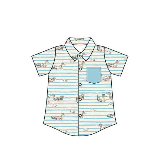 12.26 MOQ：5pcs BT1677 pre-order toddler boy clothes mallard print boy summer top shirt