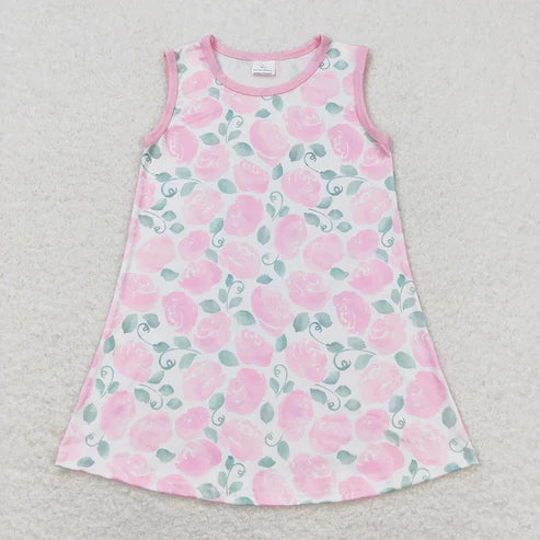 L-3.8 Sibling Baby Girls Summer Fashion Knee Length Dresses