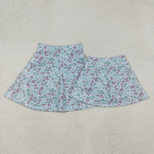 10.20 Mama and Me Adult Women Girls Western Green Camo Yoga Active Skirt Shorts Bottoms