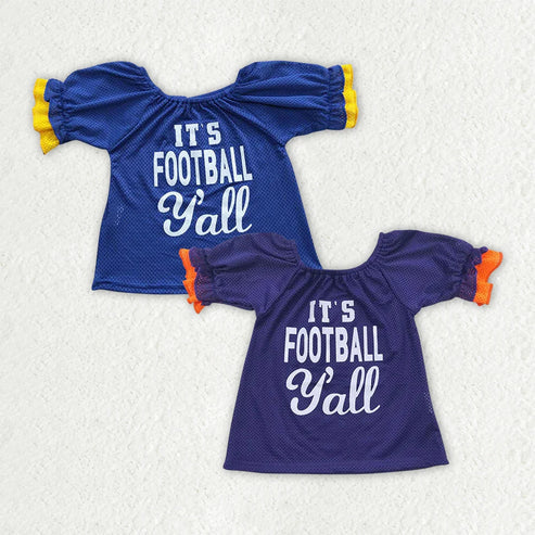 6.26 Sibling Baby Girls Team Sports Football Jersey Shirts Tops