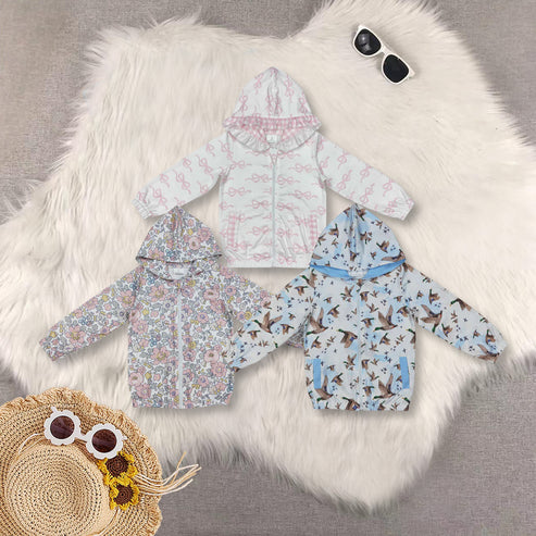 5.17 Baby Girls 3 Styles Hooded Top Zip Tops Jackets Cardigans