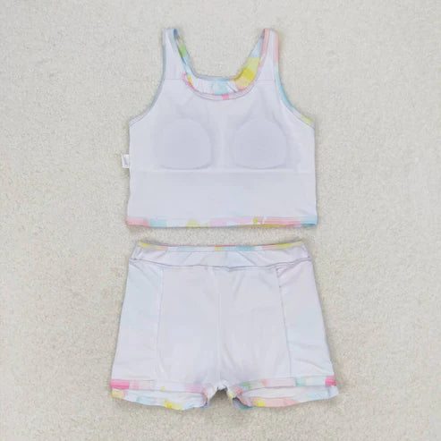 GSD0991 Girls summer Colorful sleeveless pantsuit swimsuit