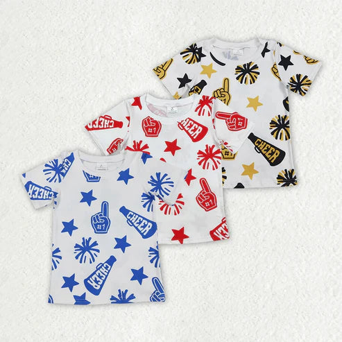 4.14 Sibling Baby Girls Boys Cheer Team Tee Shirts Tops